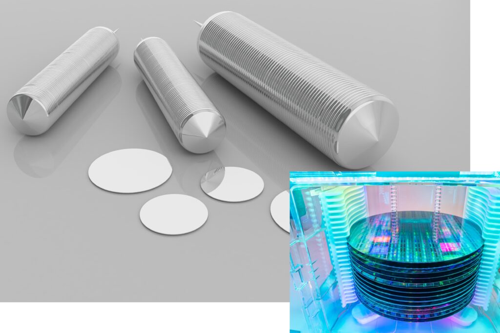 切断、研磨後の半導体ウェーハの形状(反り)非接触測定